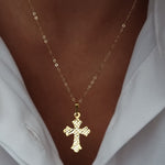 Load image into Gallery viewer, 18K Real Gold Cross Necklace
