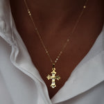 Load image into Gallery viewer, 18K Real Gold Cross Necklace

