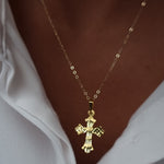 Load image into Gallery viewer, 18K Real Gold Cross Necklace
