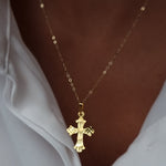 Load image into Gallery viewer, 18K Real Gold Cross Necklace
