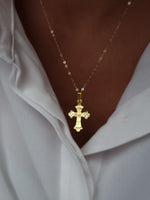 Load image into Gallery viewer, 18K Real Gold Cross Necklace
