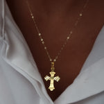 Load image into Gallery viewer, 18K Real Gold Cross Necklace
