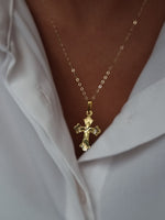 Load image into Gallery viewer, 18K Real Gold Cross Necklace
