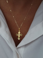 Load image into Gallery viewer, 18K Real Gold Cross Necklace
