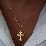 Load image into Gallery viewer, 18K Real Gold Cross Necklace
