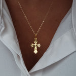 Load image into Gallery viewer, 18K Real Gold Cross Necklace
