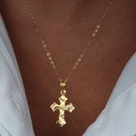 Load image into Gallery viewer, 18K Real Gold Cross Necklace
