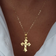 18K Real Gold Cross Necklace