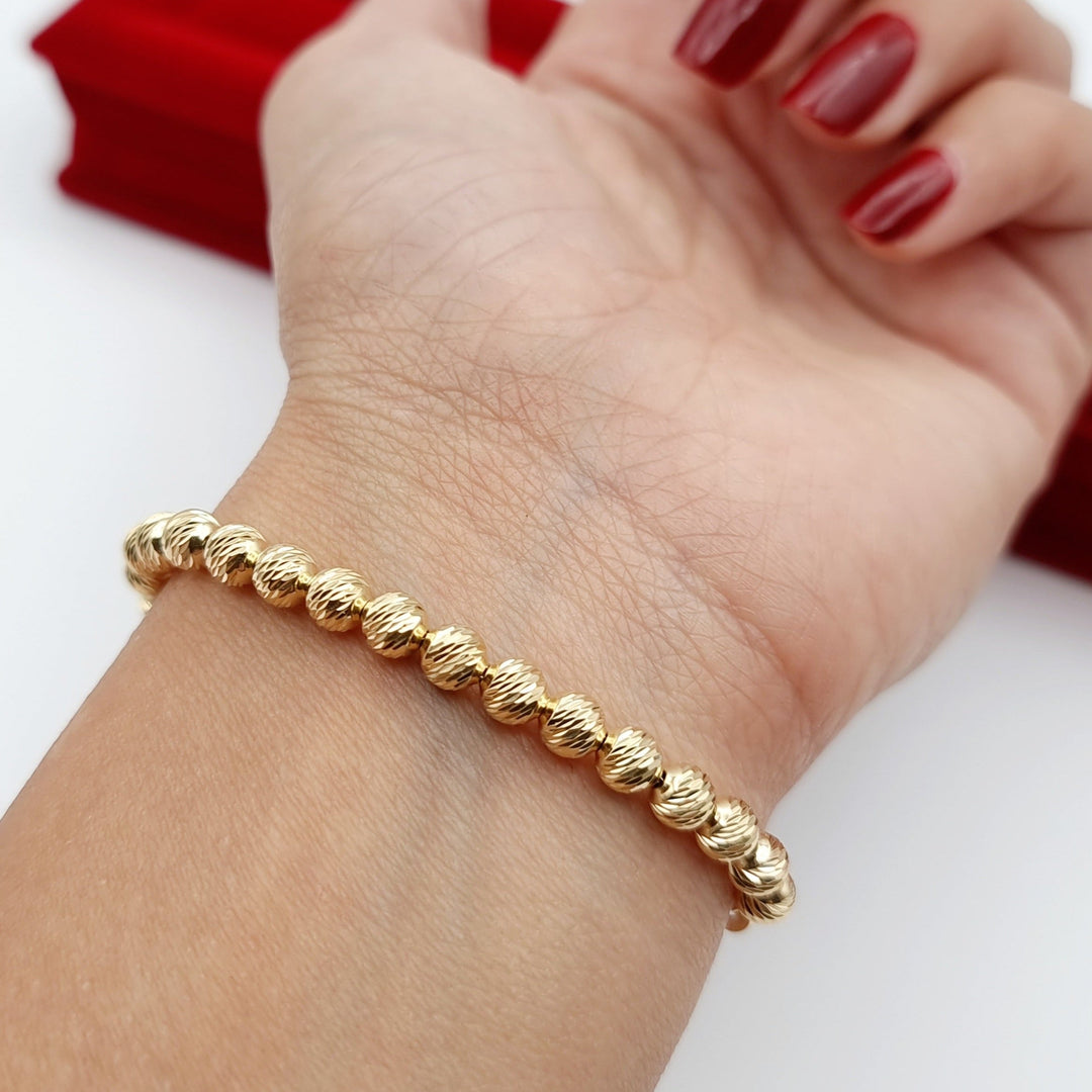 18K Real Gold Beads Bracelet