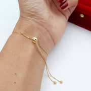 18K Real Gold Beads Bracelet