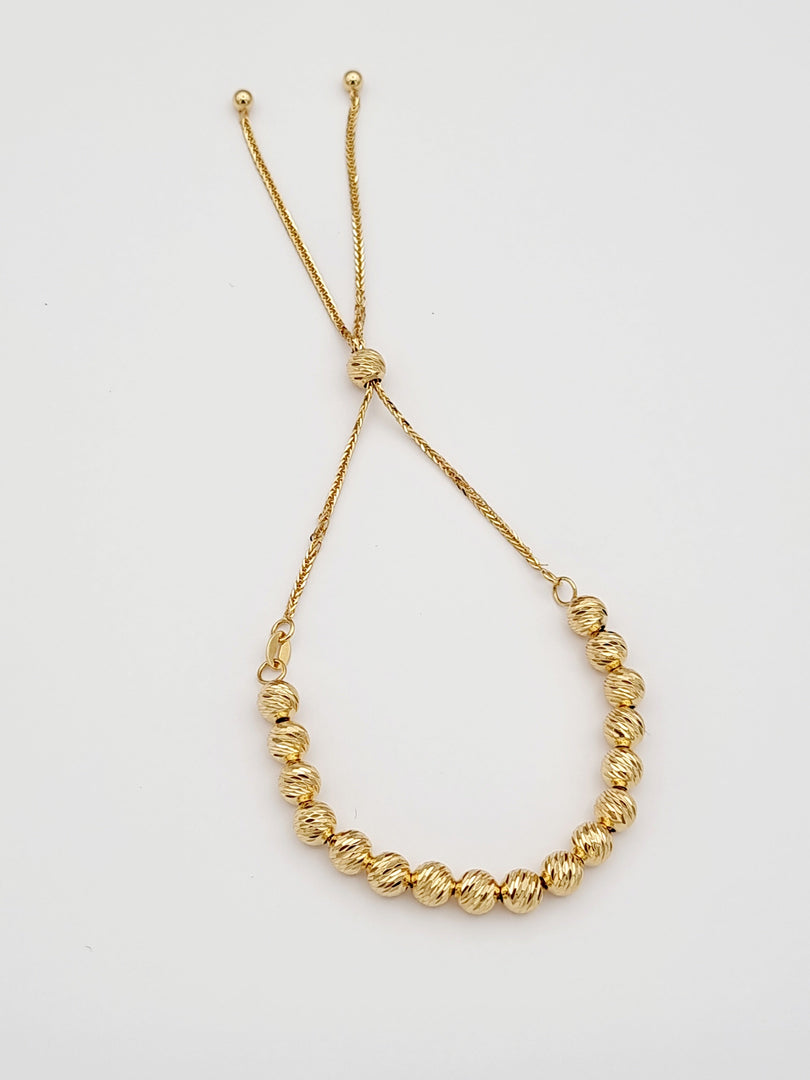 18K Real Gold Beads Bracelet