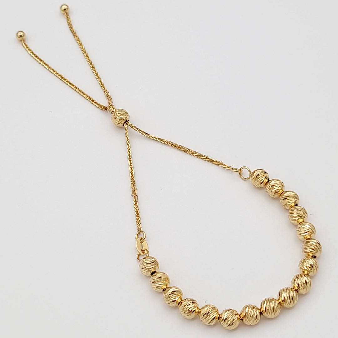 18K Real Gold Beads Bracelet