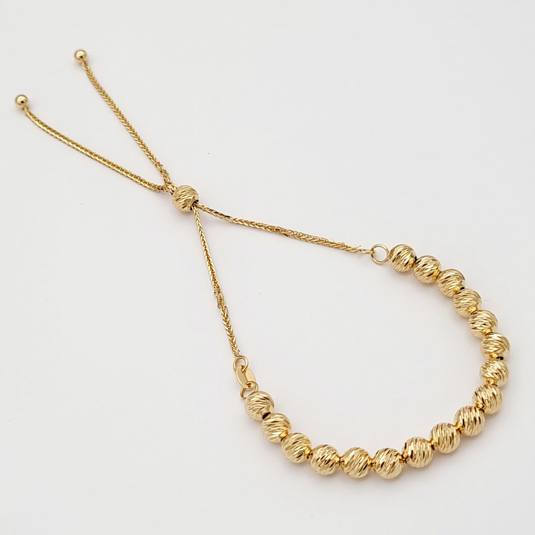 18K Real Gold Beads Bracelet