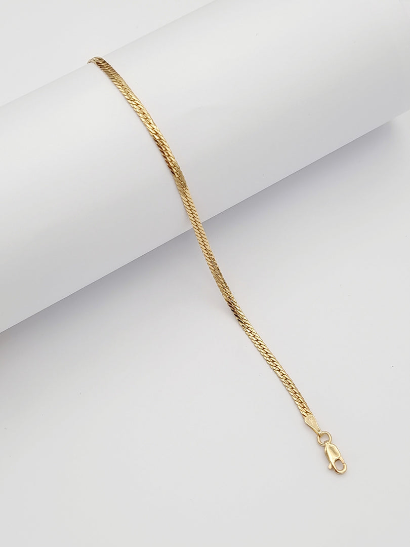 18K Real Gold Flat Bracelet