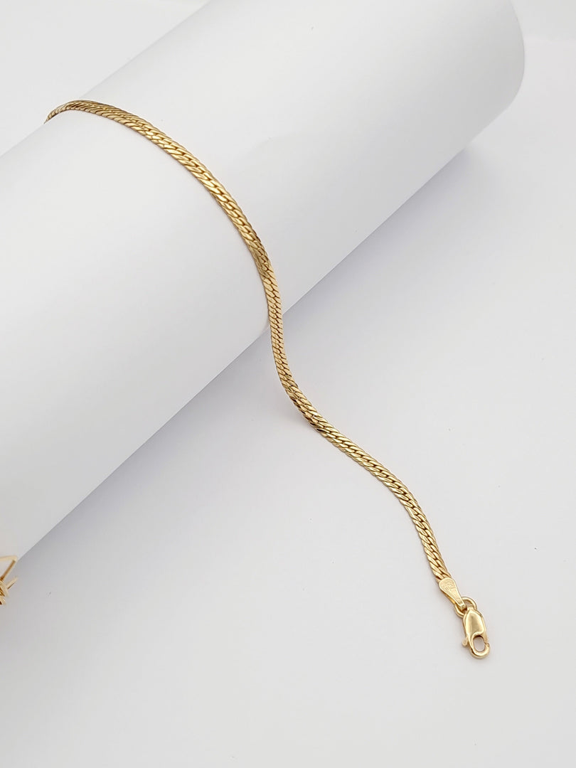 18K Real Gold Flat Bracelet