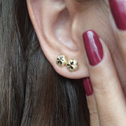 18K Real Gold Star Stud Earring Set