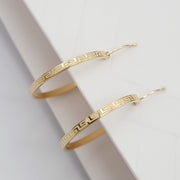 18K Real Gold Round Hoop Earring Set