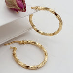 Load image into Gallery viewer, 18K Real Gold Round Twisted Earring Set

