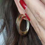 Load image into Gallery viewer, 18K Real Gold Lined Round Hoop Earring Set
