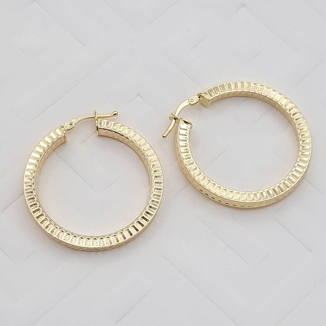 18K Real Gold Lined Round Hoop Earring Set