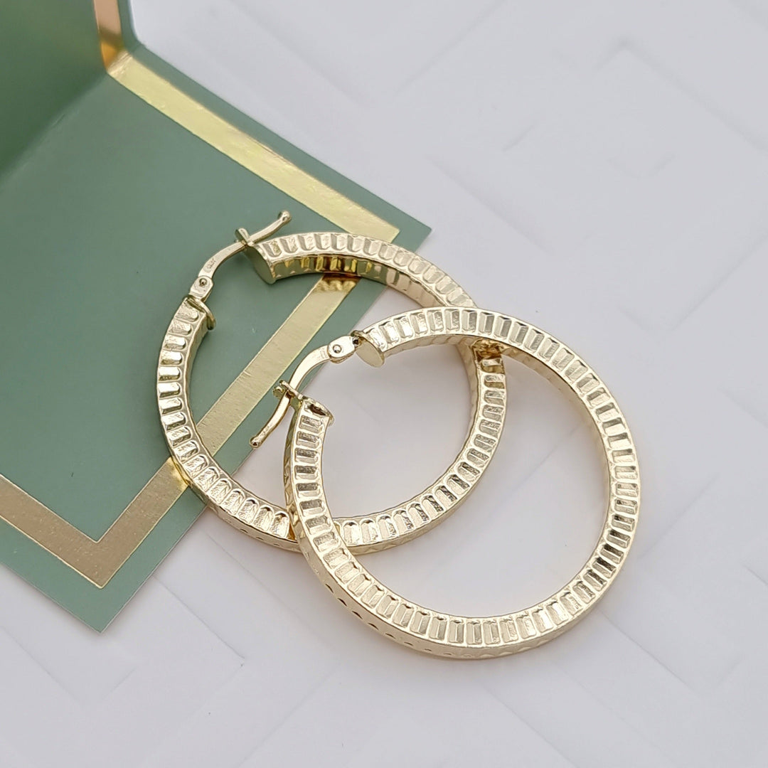 18K Real Gold Lined Round Hoop Earring Set