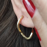 Load image into Gallery viewer, 18K Real Gold Twisted Oval Earring Set
