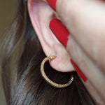 Load image into Gallery viewer, 18K Real Gold Round Hoop Earring Set
