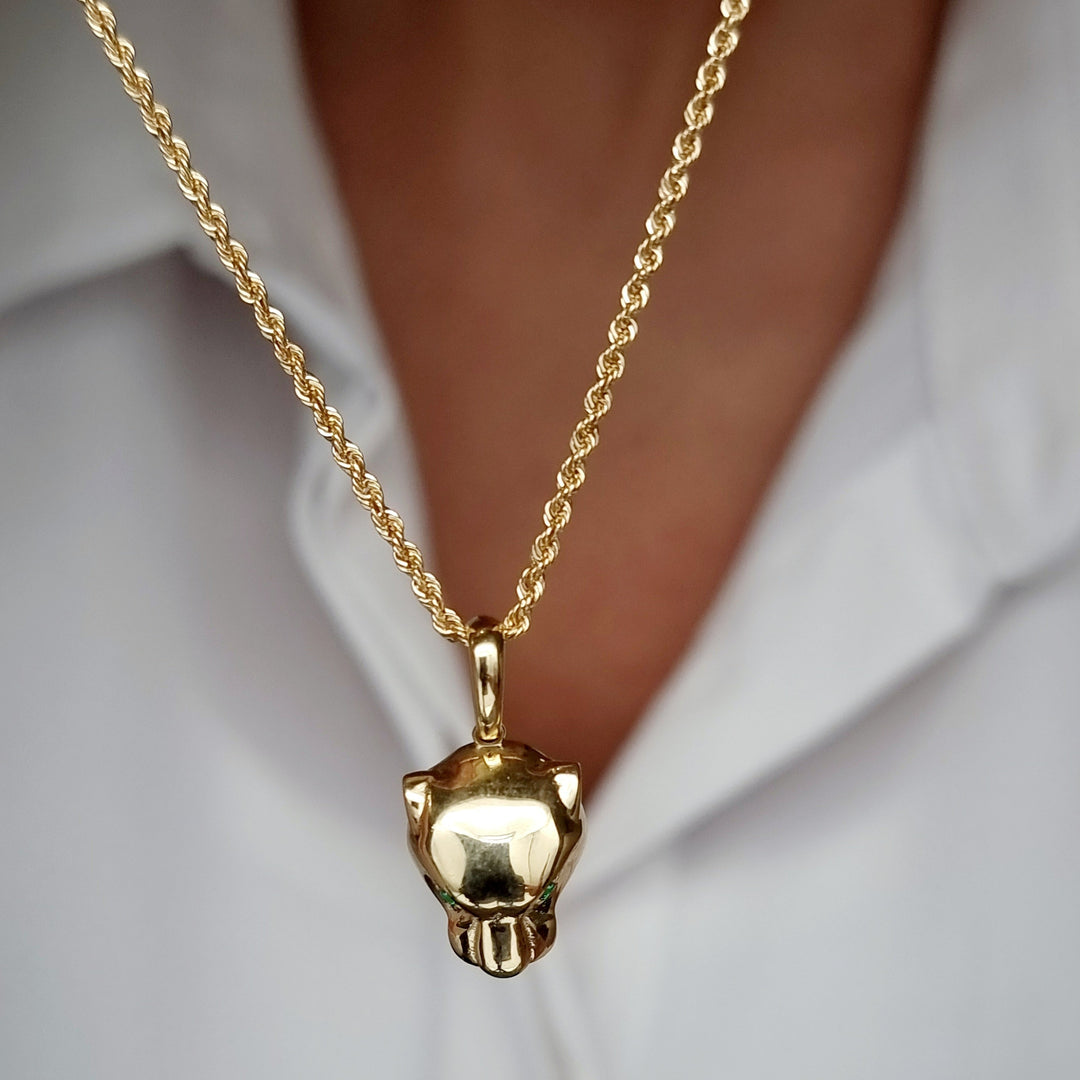 PANTHERE PINK GOLD ONYX NECKLACE