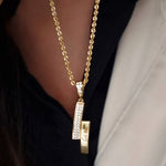 Load image into Gallery viewer, 18K Real Gold C.R Stone Necklace

