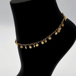 Load image into Gallery viewer, 18K Real Gold Linked Hanging Round Anklet
