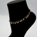 Load image into Gallery viewer, 18K Real Gold Linked Hanging Round Anklet
