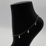 Load image into Gallery viewer, 18K Real Gold Hanging Oval Drop Anklet
