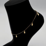 Load image into Gallery viewer, 18K Real Gold Hanging Oval Drop Anklet
