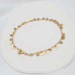 Load image into Gallery viewer, 18K Real Gold Linked Hanging Round Anklet
