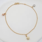 Load image into Gallery viewer, 18K Real Gold Hanging Star Anklet
