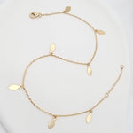 Load image into Gallery viewer, 18K Real Gold Hanging Oval Drop Anklet
