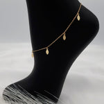 Load image into Gallery viewer, 18K Real Gold Hanging Oval Drop Anklet

