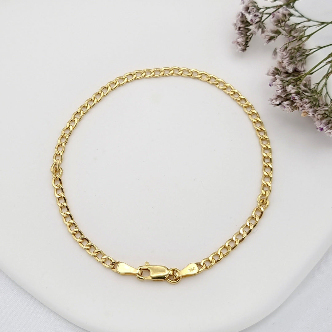 18K Real Gold Linked Bracelet