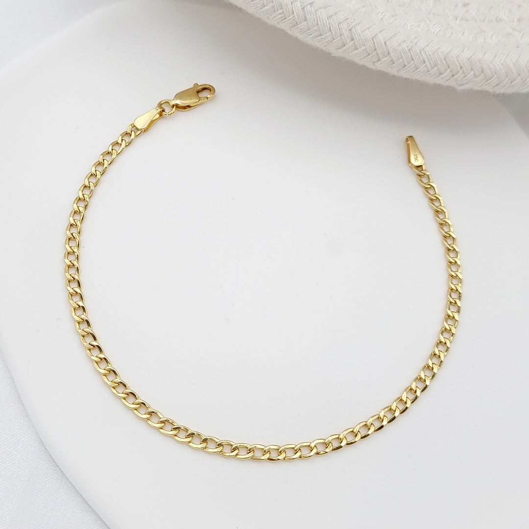 18K Real Gold Linked Bracelet
