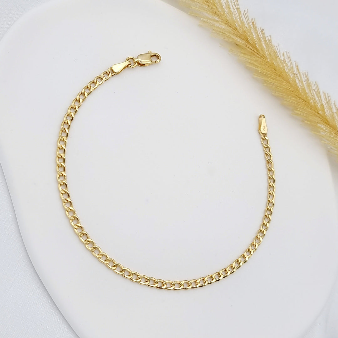 18K Real Gold Linked Bracelet