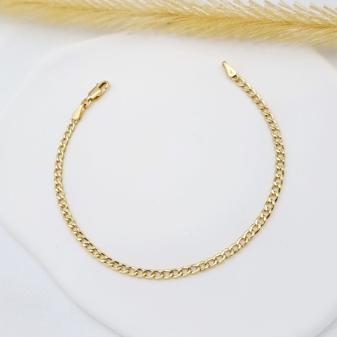18K Real Gold Linked Bracelet