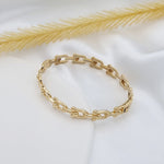 Load image into Gallery viewer, 18K Real Gold U-Link Bangle
