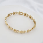 Load image into Gallery viewer, 18K Real Gold U-Link Bangle
