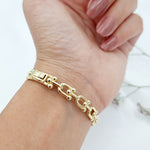 Load image into Gallery viewer, 18K Real Gold U-Link Bangle
