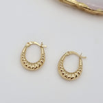 Load image into Gallery viewer, 18K Real Gold Oval Earring Set

