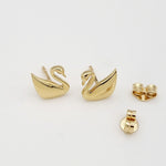 Load image into Gallery viewer, 18K Real Gold Swan Earring Set
