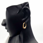 Load image into Gallery viewer, 18K Real Gold Oval Earring Set
