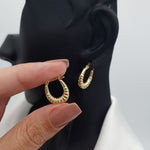 Load image into Gallery viewer, 18K Real Gold Oval Earring Set

