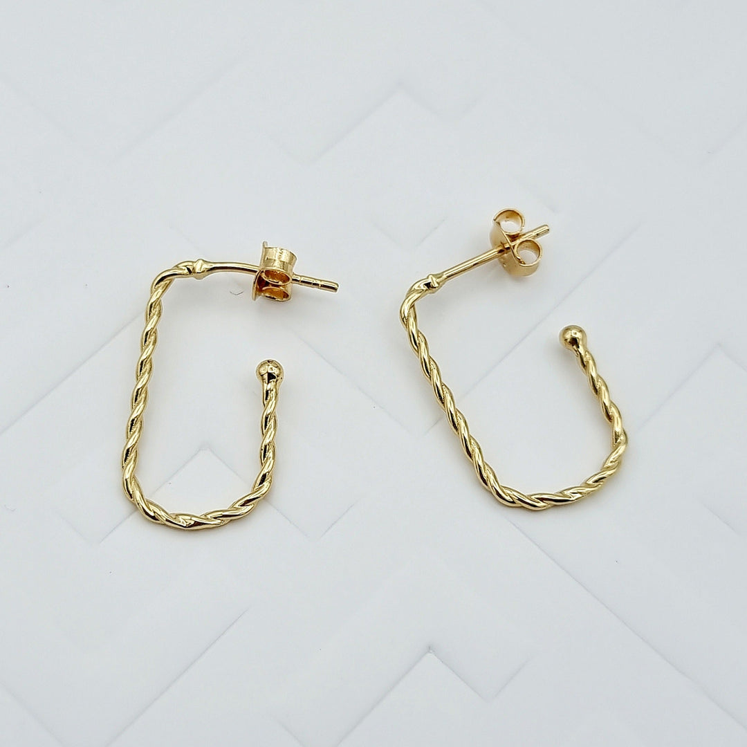 18K Real Gold Hook Earring Set
