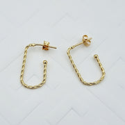 18K Real Gold Hook Earring Set